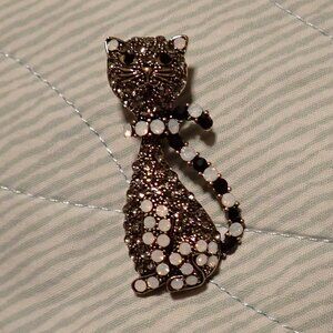 Retro atomic pinup cat brooch